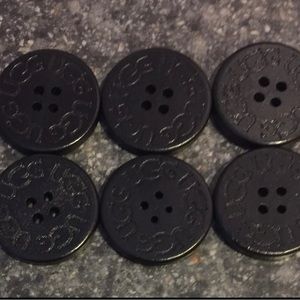 Six UGG Replacement Boot Buttons -black